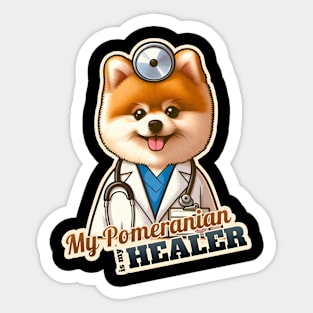 Pomeranian doctor Sticker